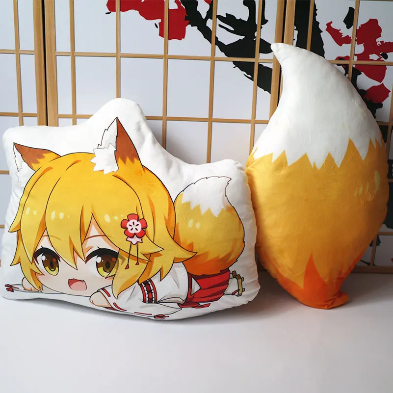 

Аниме Полезная лиса Senko-san плюшевая игрушка Sewayaki Kitsune no Senko-san Подушка Детская кукла 50 см для подарка