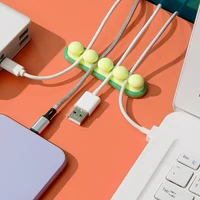 cute cable organizer silicone usb cable winder desktop tidy management clips cable holder for mouse headphone wire organizer