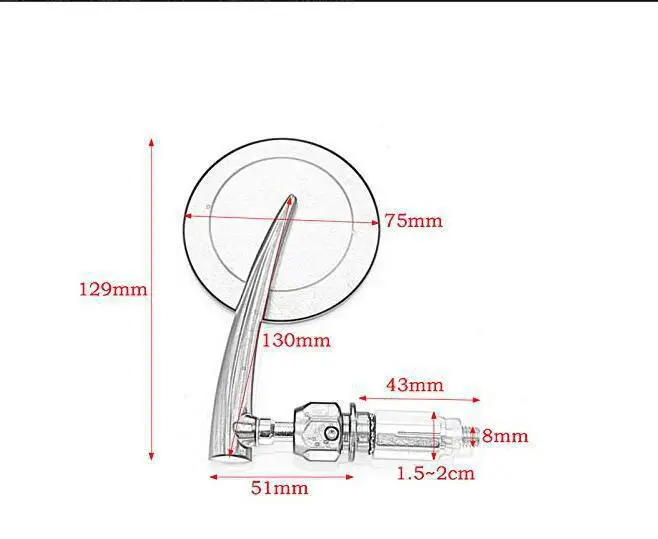 

2Pcs Universal Motobike Mirrors Round Retro Motorcycle Handlebar Rear View Mirrors
