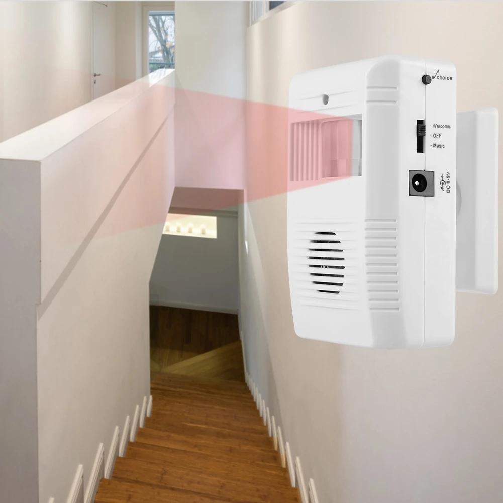 Auto IR Motion Independent Sensor Store Home Welcome Door Bell Entry Voice​​ Built In Speaker Adjustable 16 Music | Безопасность и