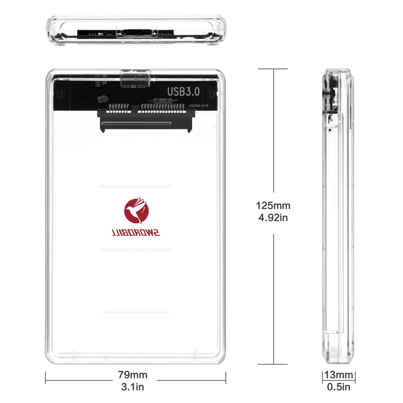 THU внешний внутренний SSD 2 5 дюймов Прозрачный чехол для жесткого диска с