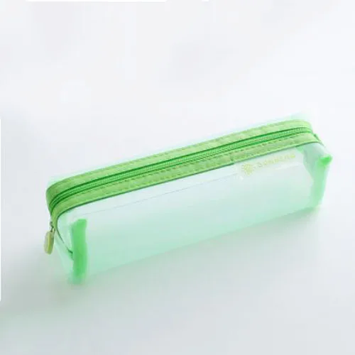 Green 20.5x6x6.5cm Черный студент пеналы для школы прозрачный нейлоновый пенал девушка сетки пенал сумка для карандашей канцелярия Школьные принадлежности - Цвет: Green 20.5x6x6.5cm