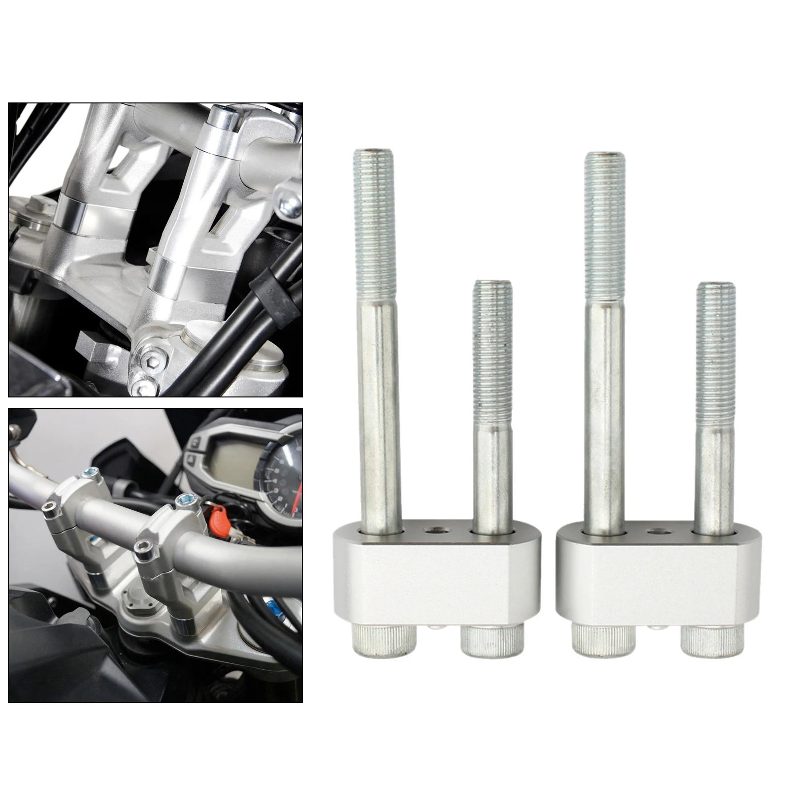 

Universal Motorcycle Handlebar Riser Handlebar Clamp Adapter Accessory Kits for 800 800XC 800XR 800XRx Explorer Silver