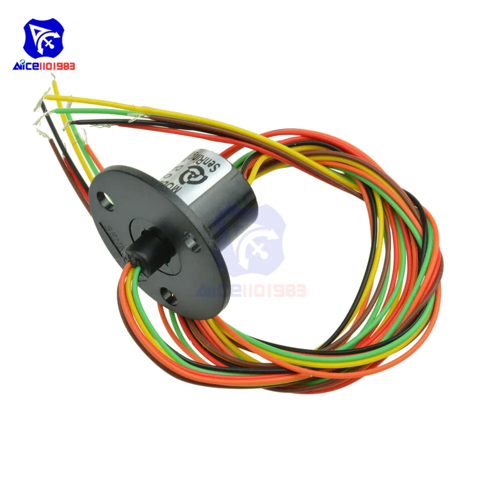 Diymore 300 об/мин 6-Way токосъемное кольцо 2A AC 240V из-за цветопередачи монитора Роботизированная 12,5 мм инженерный пластик 1000 Nsulation сопротивления