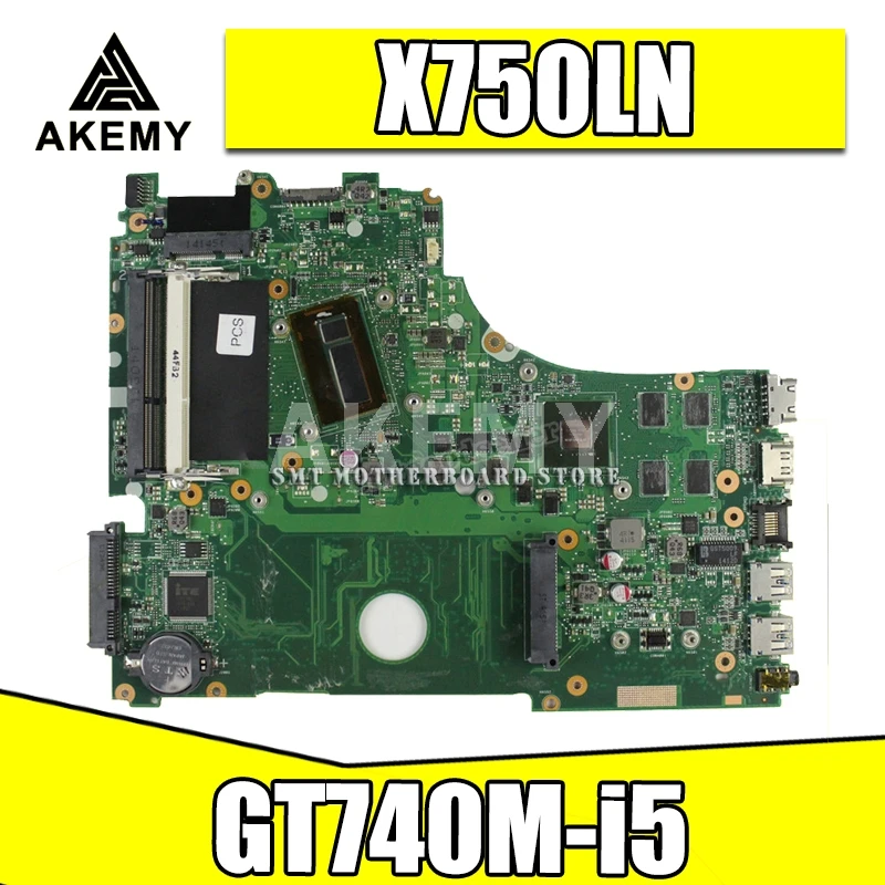 X750LN motherboar с процессором i5 GeForce GT740M 2 ГБ для For Asus X750L K750L Материнская плата ноутбука
