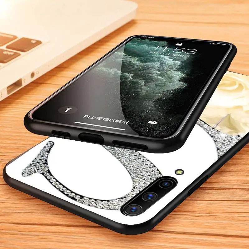 

English Letters for Samsung A90 A80 A70 S A60 A50 S A30S A40 S A20 E A30 A10 A2 Core Black Phone Case
