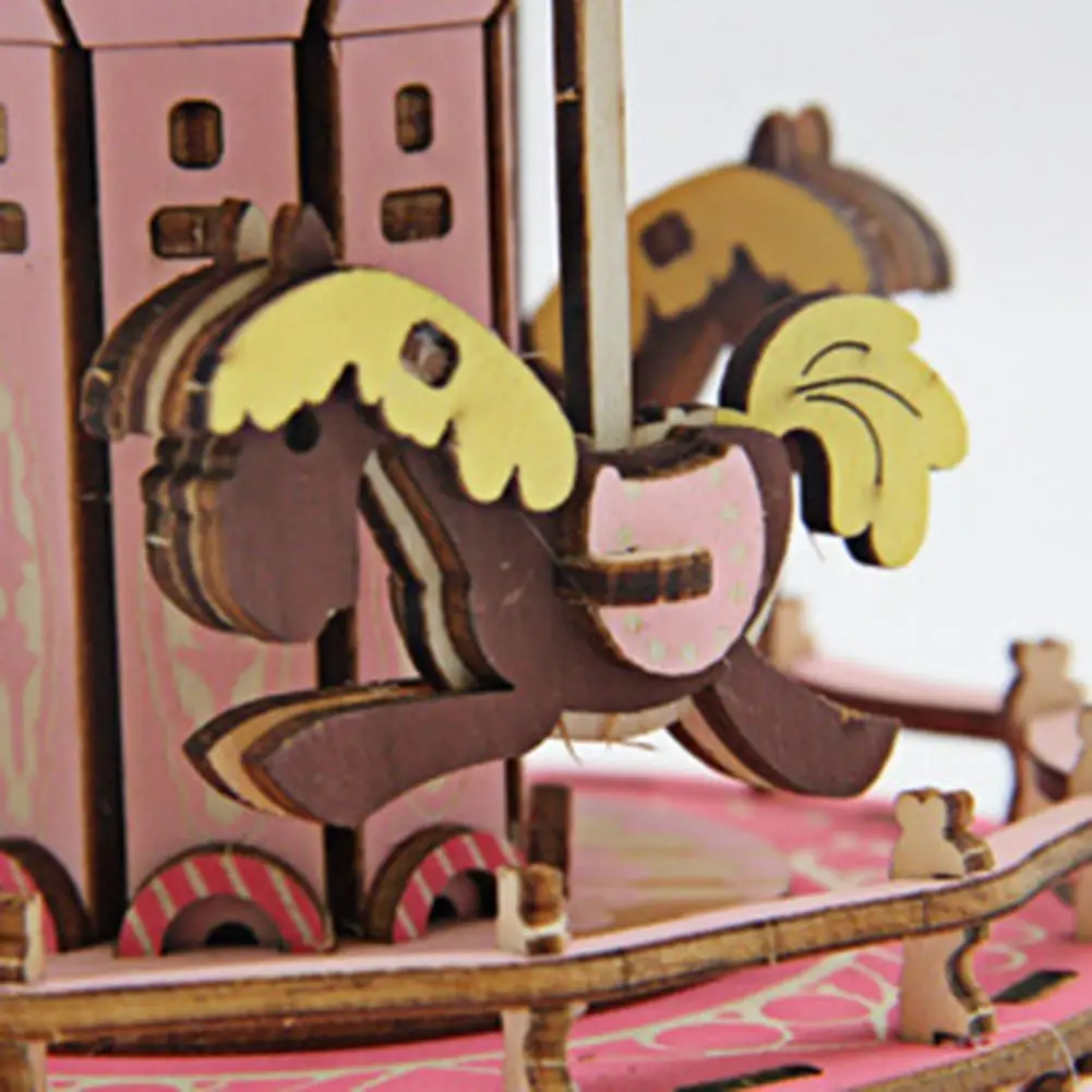 

Puzzle Cultivate Thinking Ability Ornamental Creative Merry-Go-Round Jigsaw 3D Puzzle for Girls