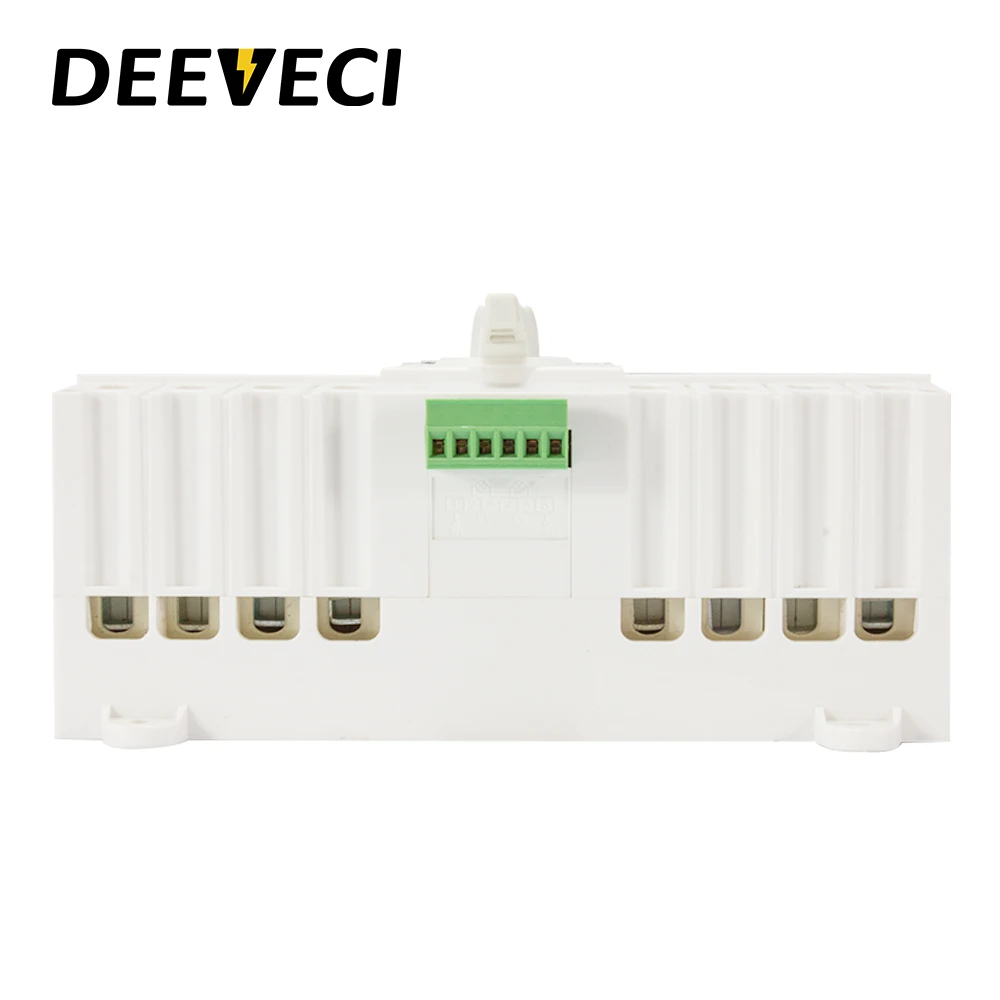 DEEVECI 16A 32A 40A 63A ATSE 220V 4P переключатель переключения с автоматическим переключением двойной мощности CE ATS для домашнего использования, белого цвета.