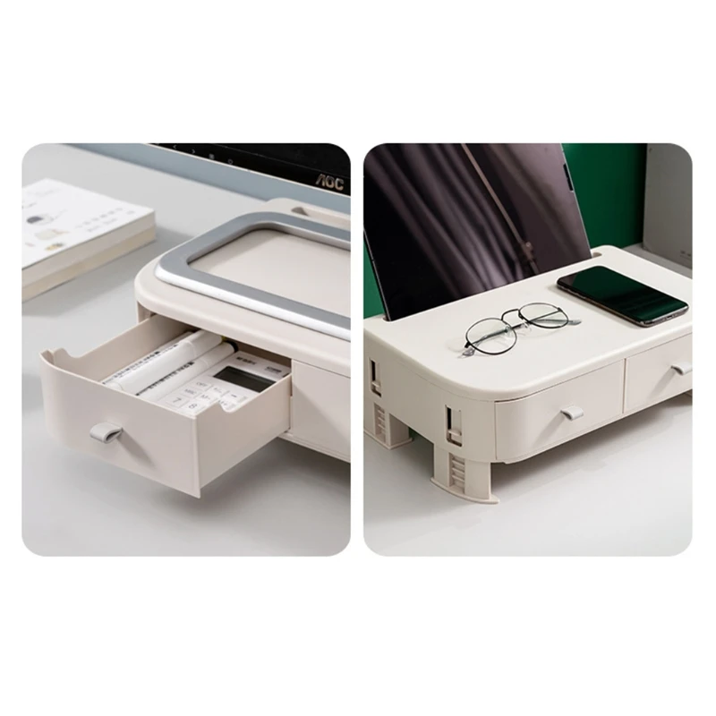 

Desktop Computer Shelf Sundries Drawer Storage Box Office Neck Protector Computer Monitor Shelf Increase Display Base