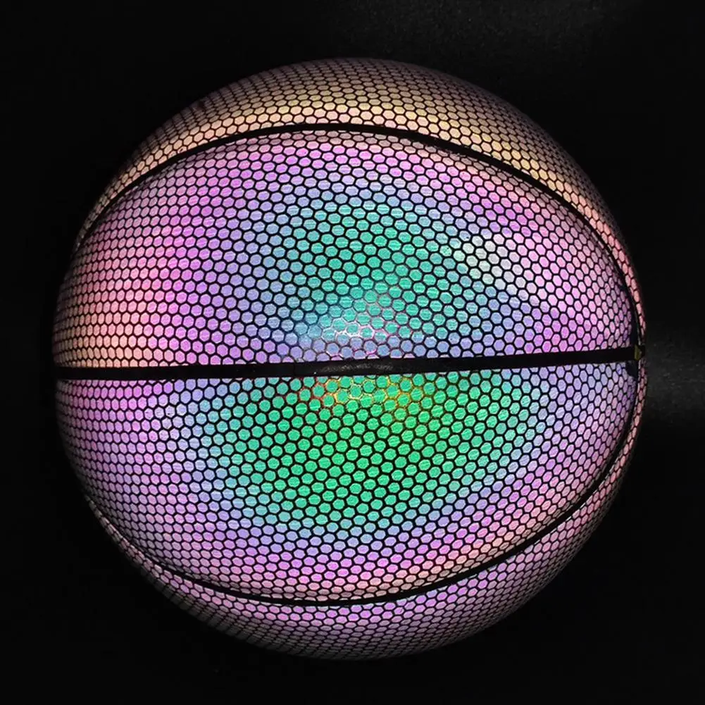 

Light Up Basketball Ball Battery-Free PU Glow in The Dark Basketball Fluorescent Bright After Sun Shine Official Size& Weight (S