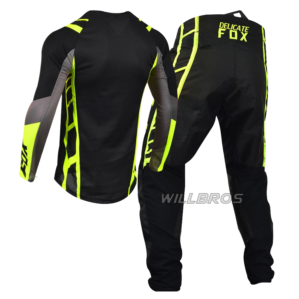

High Quality 2021 Delicate Fox Flexair Mach Gear Set Motorbike Motocross Racing Kits Mountain Bicycle Racing Suit