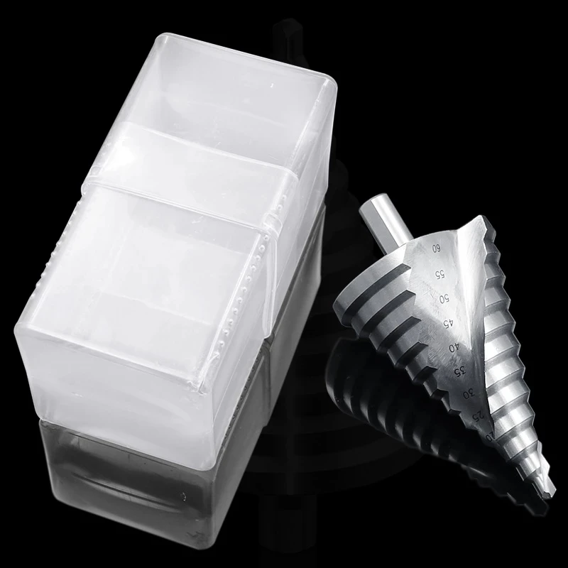 

High carbon steel 6-60mm spiral groove step drill bit triangle shank tapered hole opener reamer drilling wood drilling tool