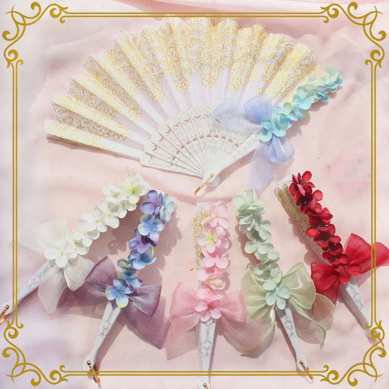 Оригинальный Роскошный позолоченный веер ручной работы в дворцовом стиле с