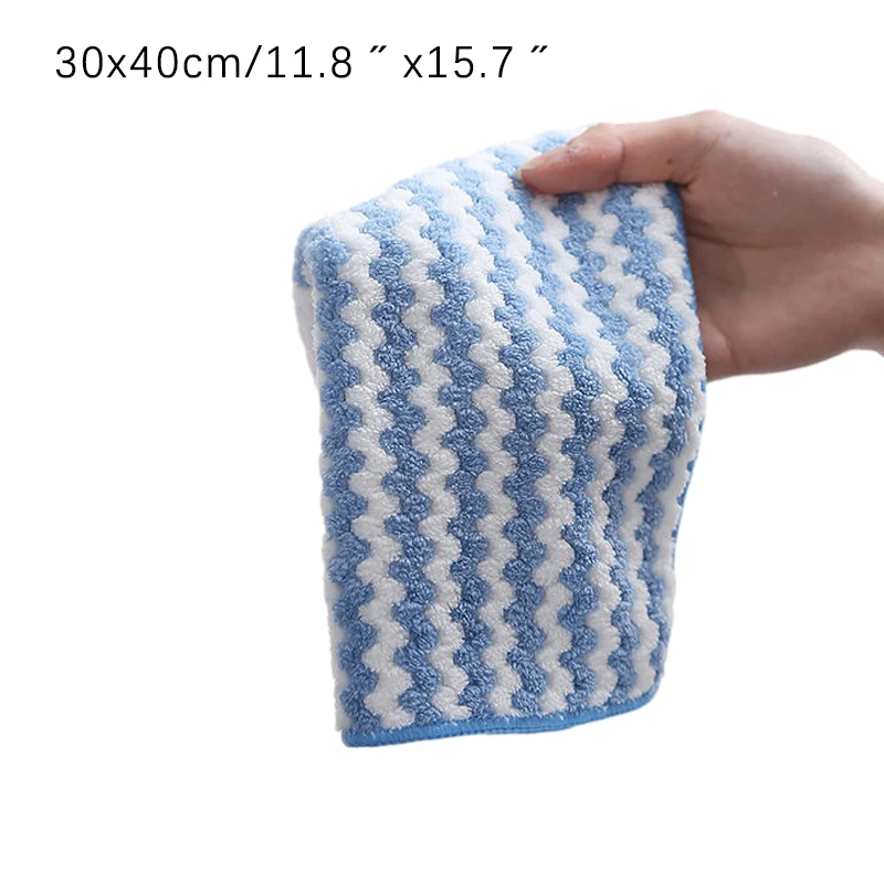 

2Pcs/lot Microfiber Dish Cloth Double-layer Kitchen Towels Non-stick Oil Household Cleaning Wiping Towel Absorbent Kichen Rag