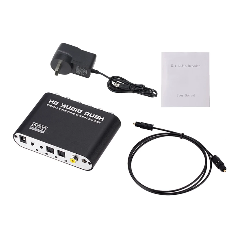 Аудио декодер 5.1CH HD аудио SPDIF коаксиальный к RCA DTS AC3 оптический цифровой усилитель