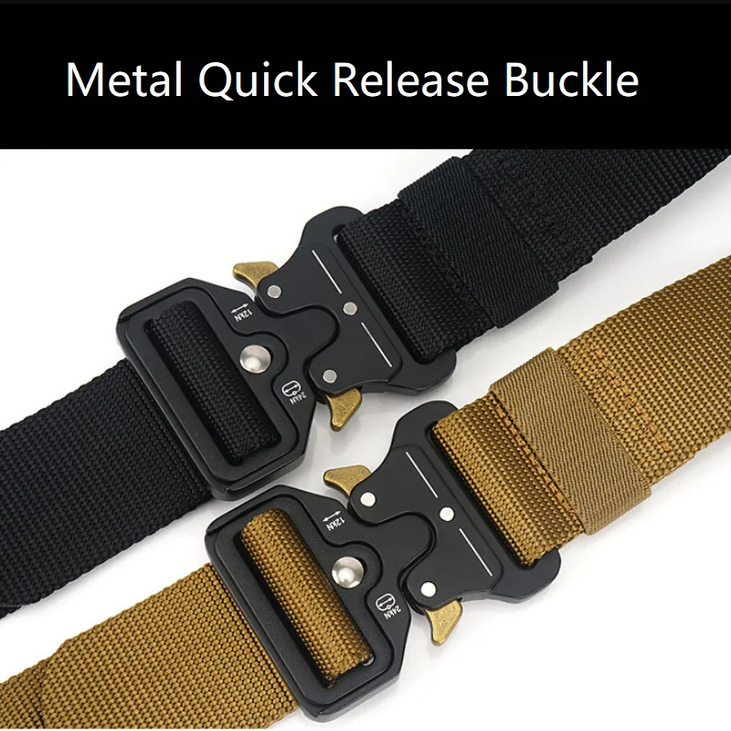

Men's Belt Tactical Belt Survival Belt For Outdoor Hunting Fishing Alloy Buckle Male Waistband Quick Release Nylon Elastic