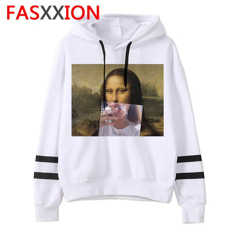 Mona lisa худи негабаритных женщин Корейский kawaii harajuku Толстовка 90s Женский Повседневный зимний Ullzang капюшон мультфильм Забавный - Цвет: 2530
