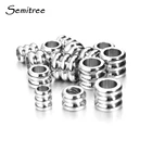 Semitree 20 шт. 3 мм 4 мм 5 мм нержавеющая сталь прокладка большого отверстия бусины DIY ожерелье с подвесками браслет фурнитура для изготовления ювелирных изделий Аксессуары