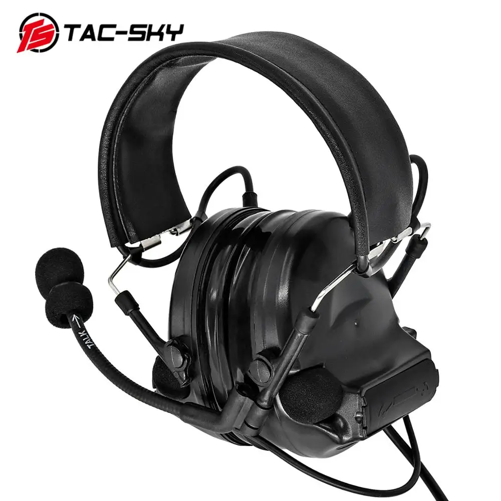 TAC-SKY COMTAC II silicone earmuffs hearing defense noise reduction pickup military shooting tactical headset BK