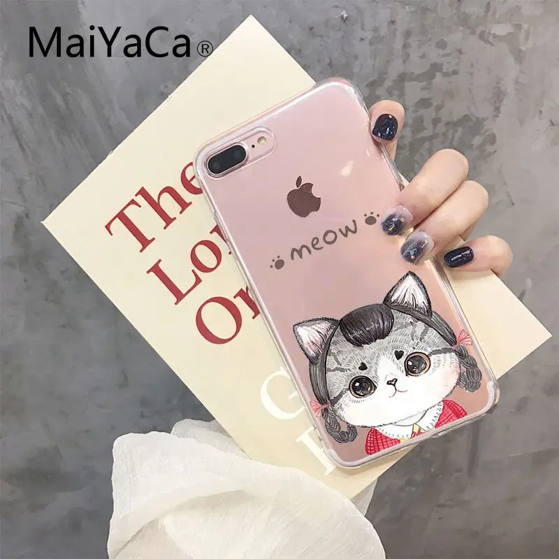 A3 MaiYaCa милый кот котенок мягкая резина, термопластичный полиуретан чехол для телефона iPhone 5 5Sx 6 7 7plus 8 8Plus X XS MAX XR Fundas Capa - Цвет: A3