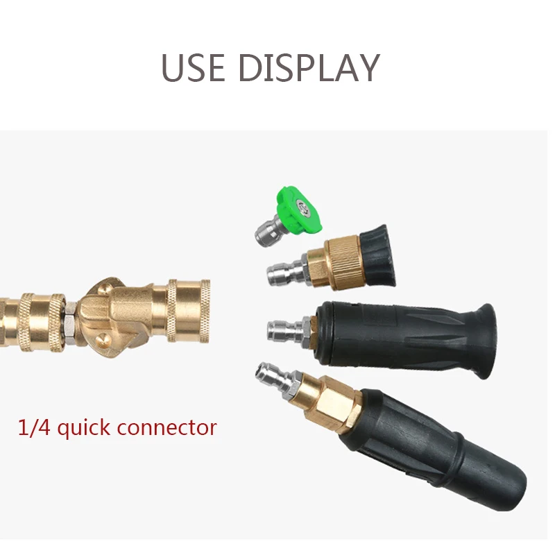 

4500 PSI Pivoting Coupler For Pressure Washer Nozzle 1/4 Inch Quick Gutter Cleaner Groove Attachment Quick Insert Rotary Joint