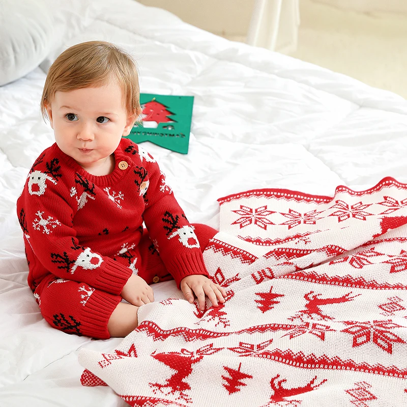 

Baby Blankets Super Soft Newborn Boys Girls Red Christmas Pattern Stroller Crib Bedding Quilts 100*75cm Toddler Kids Playing Mat