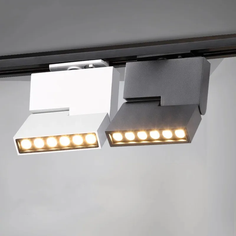 $20.70 Modern Fashion Dimmable 6W 10W 12W 20W COB LED Square Track Light Strip Spotlight Creative Line Light Collapsible Living Room