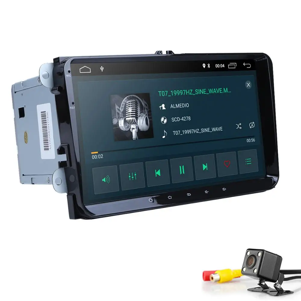 2 Din 9 дюймов четырехъядерный Android 9,0 автомобильный dvd gps для VW Polo Jetta Tiguan passat b6 cc fabia mirror link wifi радио в тире 2G ram