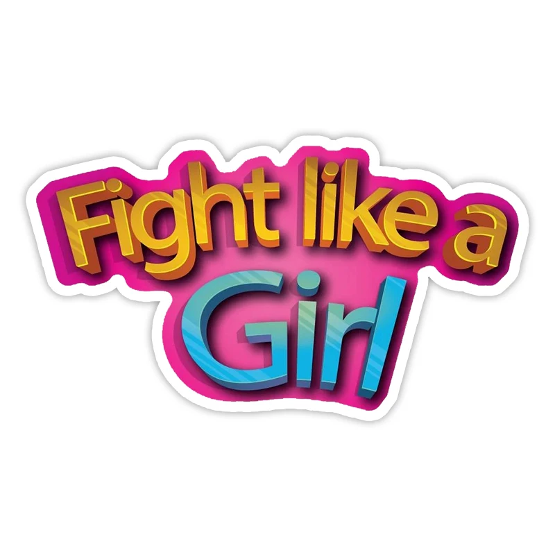 

S40956#Various Sizes PVC Self-adhesive Decal Girl Fight Feminist Car Sticker Waterproof Auto Decors on Bumper Rear Window