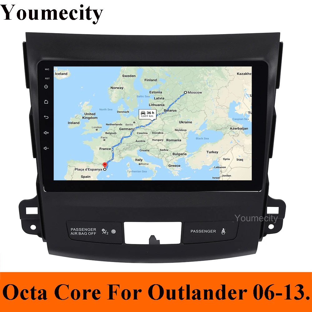 Android 9,0 автомобильный DVD gps для Mitsubishi Outlander 2007-2013 радио Видео мультимедийный плеер емкостный ips экран wifi USB Carplay