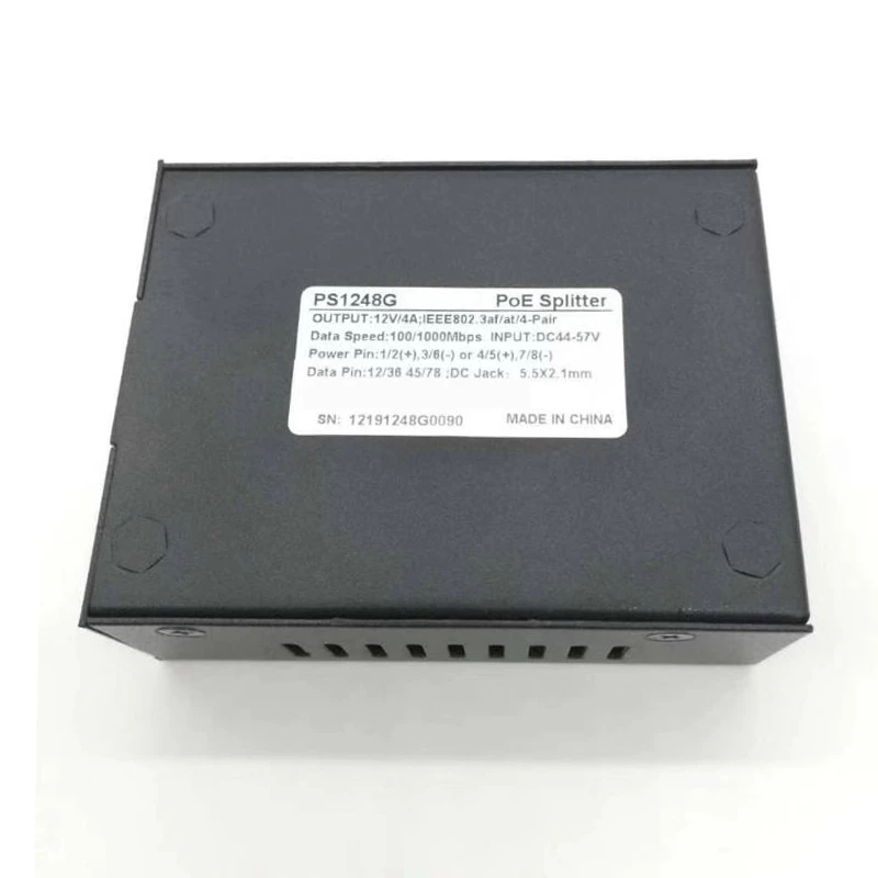 

PS1248G 12V 4A 48W Gigabit PoE Splitter with High Quality