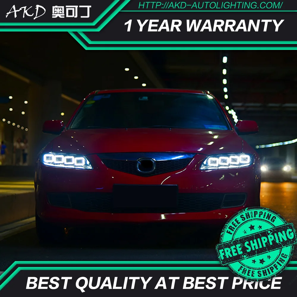 AKD тюнинг автомобильных фар для Mazda 6 2004 2015 светодиодные фары DRL ходовые огни Bi Xenon