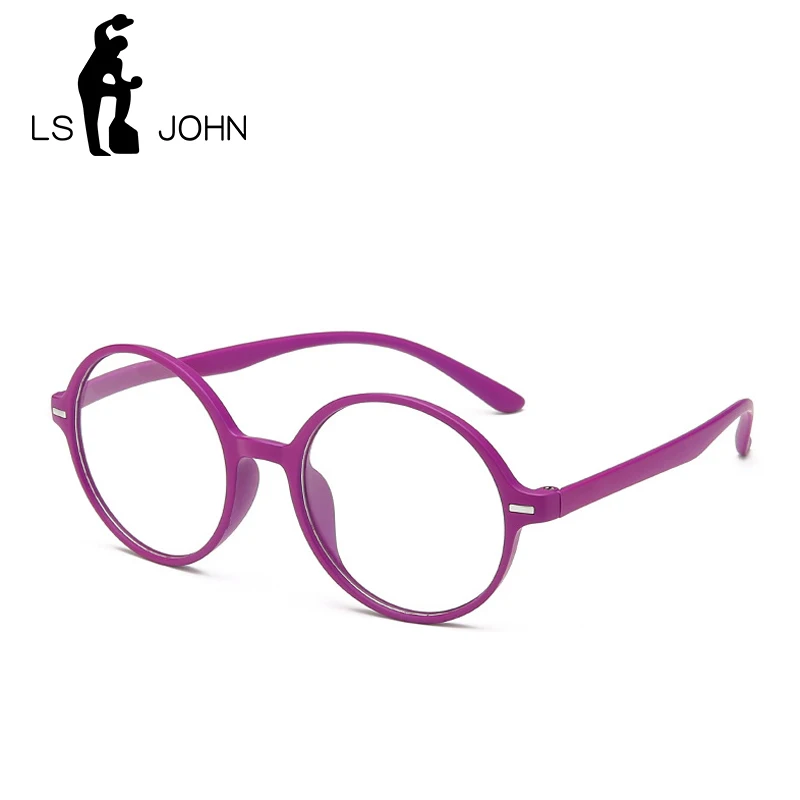 LS JOHN винтажные круглые очки для чтения женщин и мужчин TR90 оправа прозрачные линзы