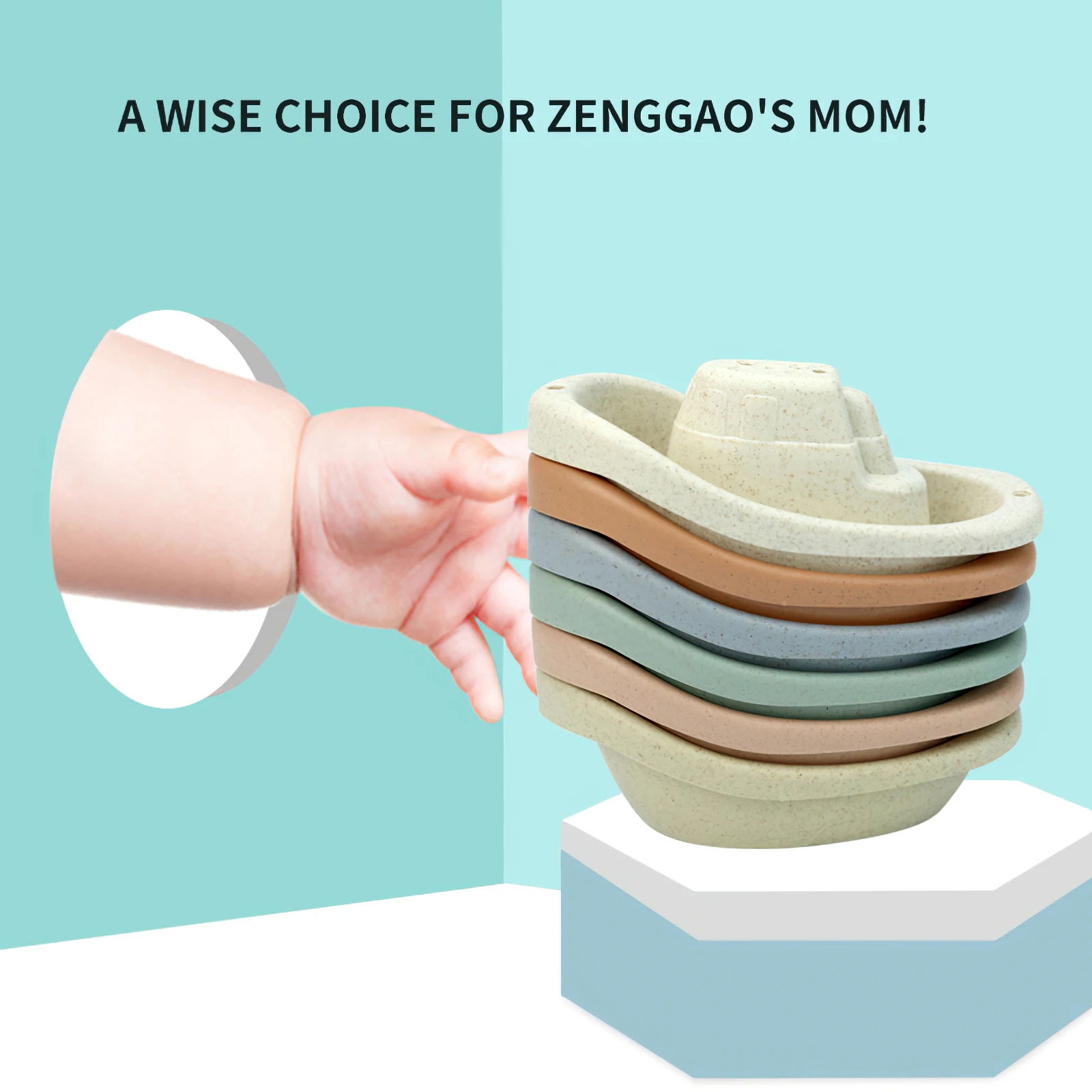 

Kids Stacking Cup Toys Early Educational Intelligence Colorful Folding Boats Shape Tower Toys Bathing Toys For Children Gift