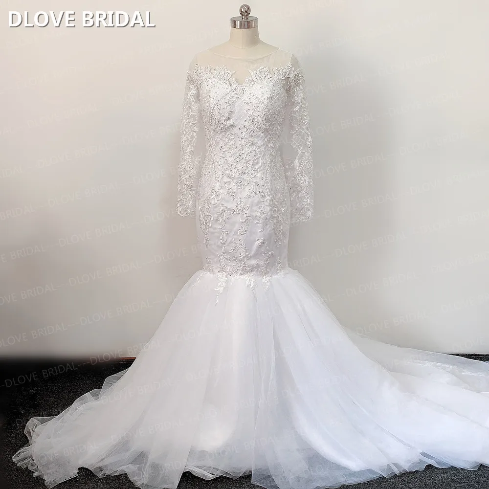 

Mermaid Wedding Dress Long Sleeve Lace Bridal Gown