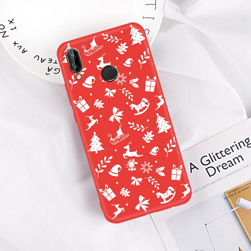 Чехол с рождественской елкой Санта-Клаус олень для Huawei P20 Lite P30 мягкий силиконовый