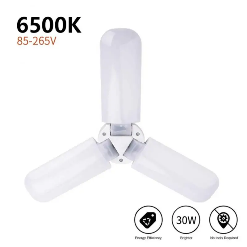 

40/30W Super Bright LED Light Bulbs Industrial Lighting E27 Ceiling Fan LED Garage Light Deformable Folding Lamp for Workshop Ho