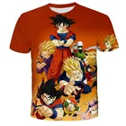 Повседневная футболка с коротким рукавом и 3D-принтом, новинка, супер-сайян Гоку с круглым вырезом и драконическим жемчугом, летние мужские футболки для мальчиков, женская одежда