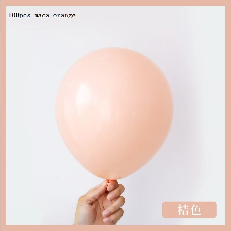 Orange 100 шт. 10 дюймов латексные шары в виде Макарон Для Вечеринки На День Рождения вечерние украшения для комнаты свадебные шары Свадебные шары для украшения - Цвет: Orange