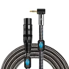 Аудиокабель XLR с разъемом мама-папа 3,5 мм, стереомикрофон для видеокамер, цифровых зеркальных камер, устройство для записи компьютера, экранированные шнуры