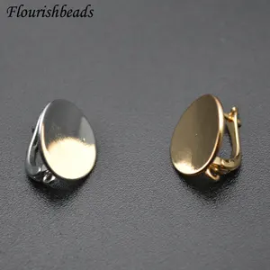 round coin shape earrings hooks real gold plating metal ear wires diy women jewelry making components gold silvery color free global shipping