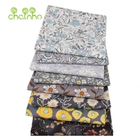printed plain cotton fabricgray floral seriespoplin material for diy sewing quilting baby childrens shirtskirtdress