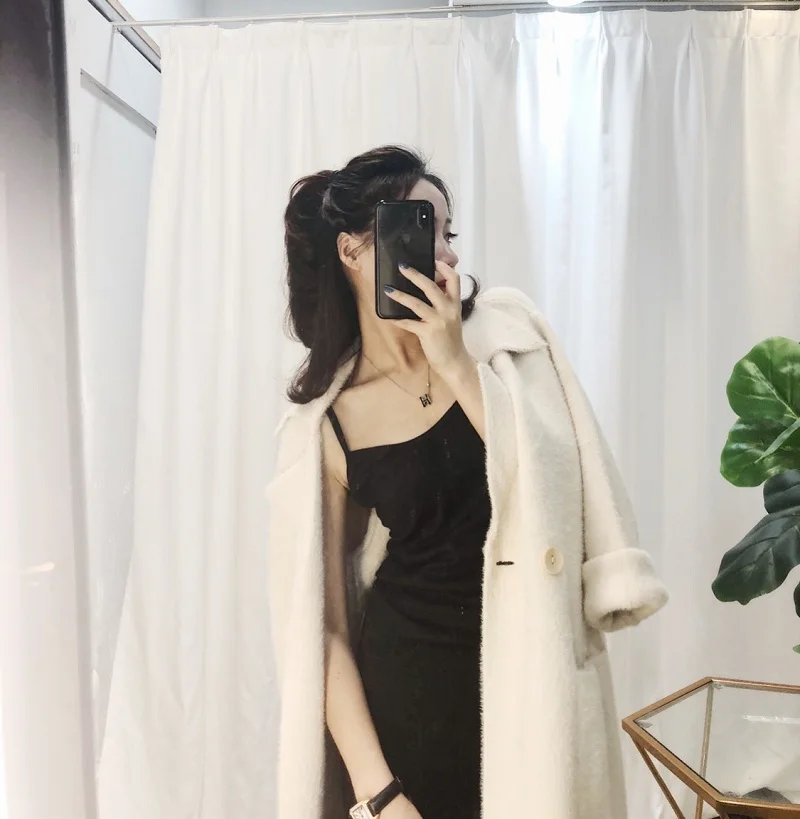 Пальто LUZUZI шерстяное женское элегантное винтажное толстое длинное тонкое