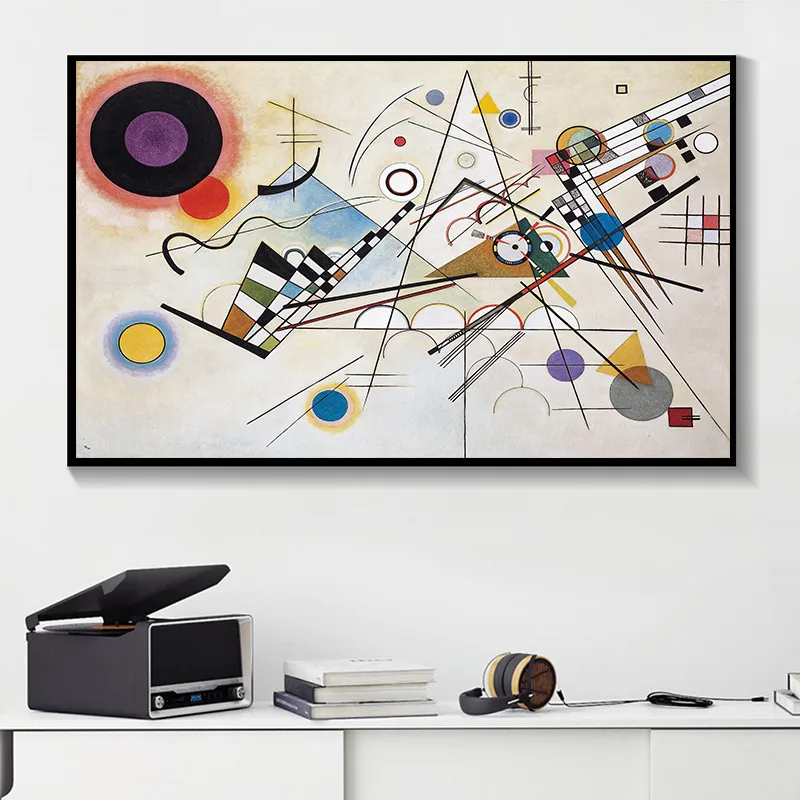 

Modern Abstract Wall Art Paintings By Wassily Kandinsky Reproduction Canvas Pictures Posters and Print for Living Room Decor