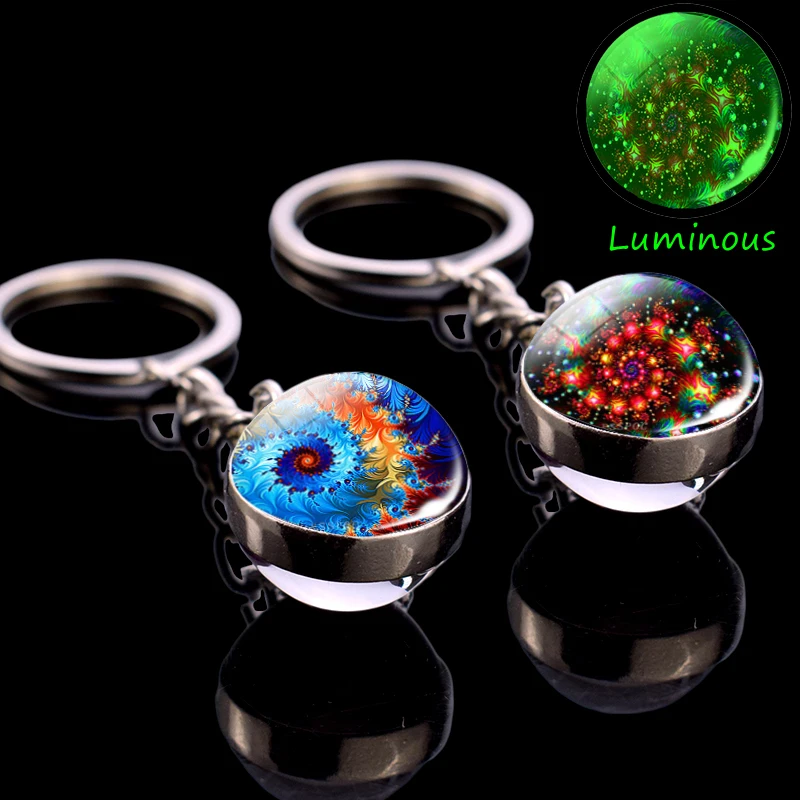 Светящееся искусство Мандала круглая фотография двухсторонний стеклянный шар