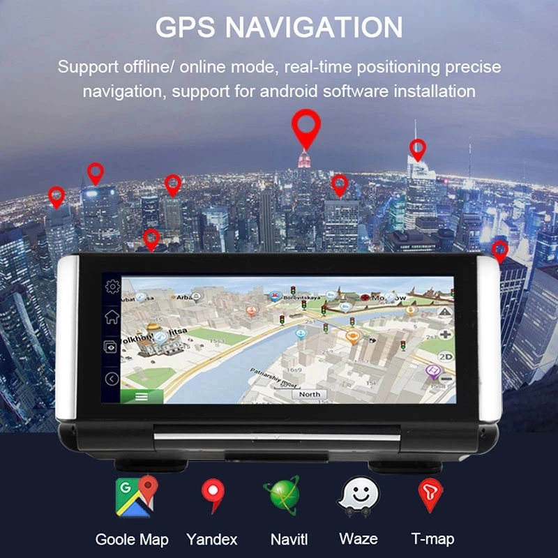 Лучший 7-дюймовый Автомобильный видеорегистратор GPS 4G Android 8 1 FHD 1080P 2 Гб ОЗУ 16 ГБ с