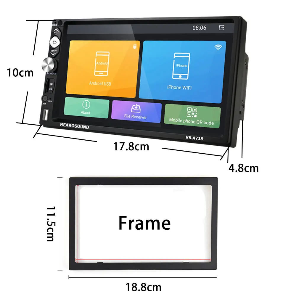 Автомагнитола Podofo 2din Android 8 1 GPS Bluetooth Wi Fi MirrorLink 7 дюймов|Автомобильные