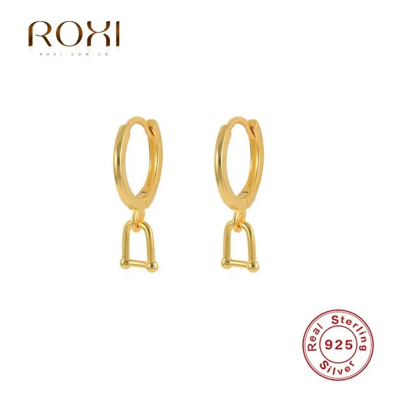 

ROXI Minimalism Glossy U Shape Design Hoop Earrings for Women 925 Sterling Silver Drop Earrings Jewelry Pendientes Plata 925