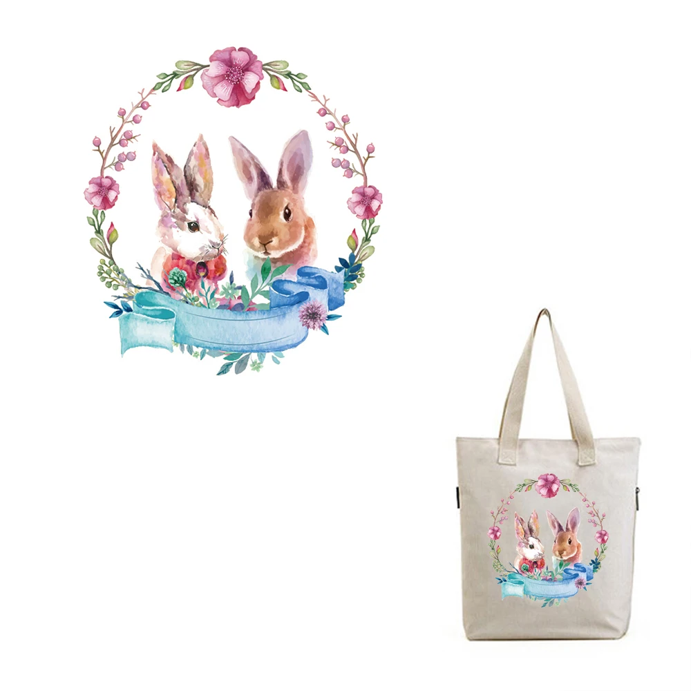 Акварельные медовые кролики одежда нашивки наклейки бытовые железные