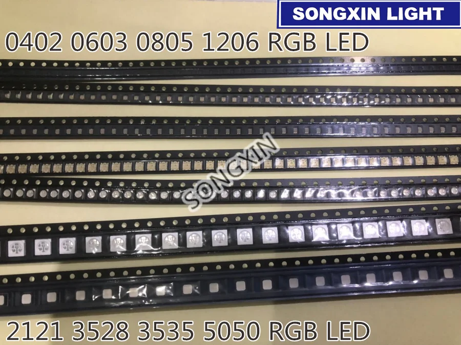 100 шт. SMD СВЕТОДИОД RGB диод 3528 5050 1206 0402 0603 3535 светодиод высокий Брилл многоцветный